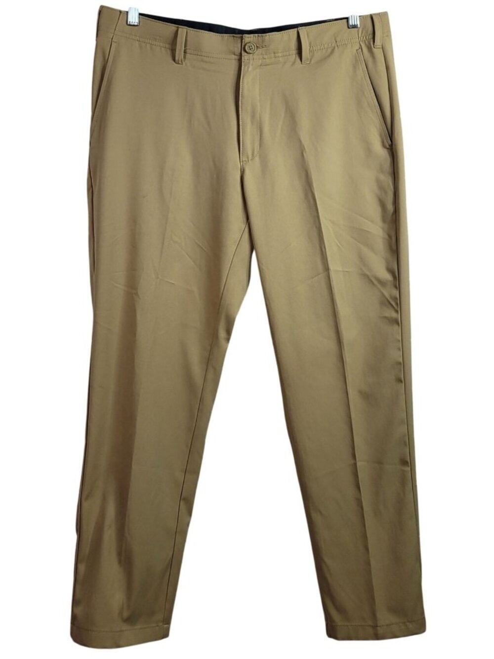 BCG Academy Sports Men Golf Pants Khaki 34W Wicking Flat Front Pockets Zipper